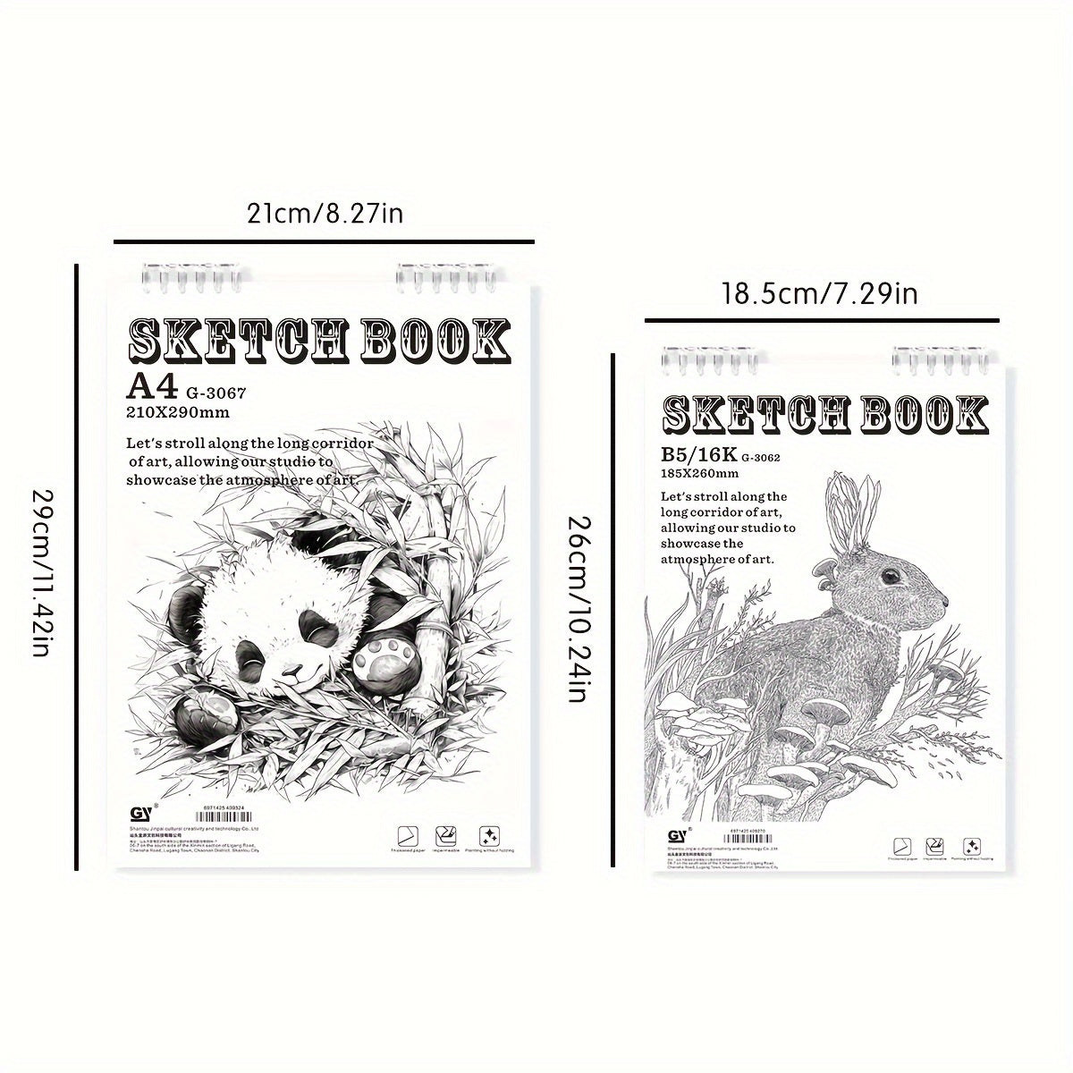 26 Page Sketchbook Thickened Base Art Students College Style P