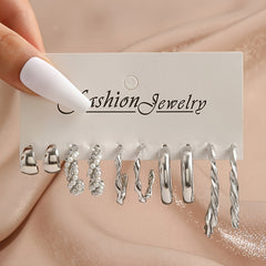 9 Styles Heart Butterfly Geometric Earrings Set Women's Jewelry
