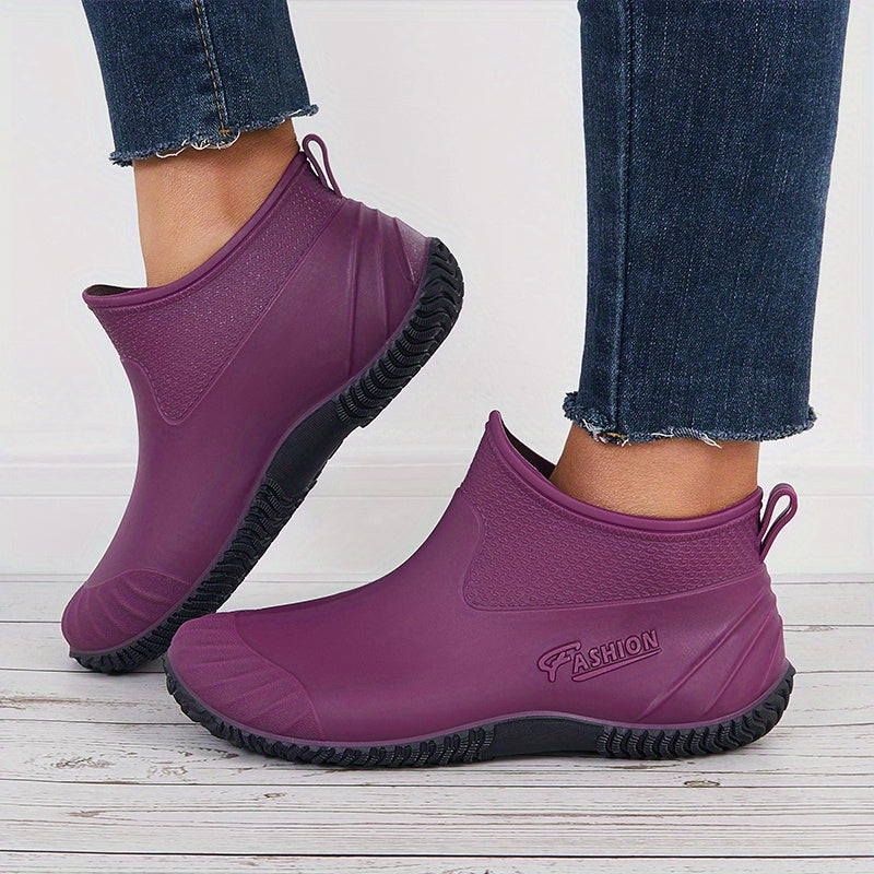 Women's Low Ankle Rain Boots Comfortable Waterproof Non slip Outdoor Boots