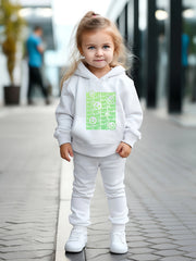 Girls 2pc Cartoon Smile Face Hoodie & Sweatpants Set