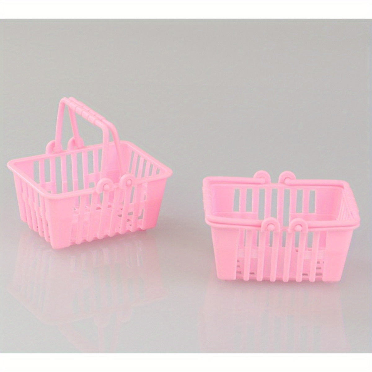 20pcs Mini Plastic Shopping Baskets - Colorful Retail Baskets for Playtime