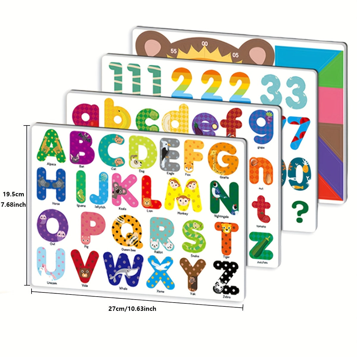 Magnetic Letters & Numbers Clock Toy Set ABC Numbers Colorful Animals
