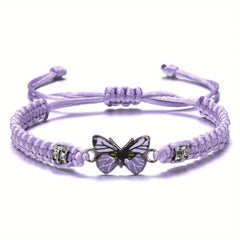 Butterfly Charm Rhinestones Adjustable Bracelet Boho Style