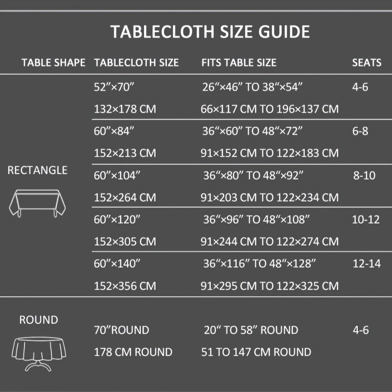 Waterproof Rectangle Tablecloth for Party Home Decor