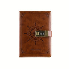 Sailor Style Retro Password Book PU Notebook With Lock Student Diary B6