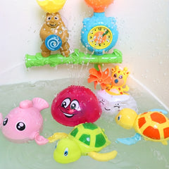 Turtle Wind Up Water Play Set for Kids Bath Time