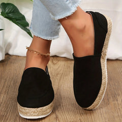 Women's Platform Espadrille Loafers Round Toe Slip-On Flats