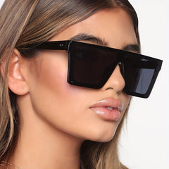 Y2K Flat Top Mirror Lens Sunglasses UV400