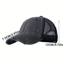 Vintage Distressed Washed Cap Mesh Board Hat for Boys Girls