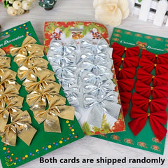 12pcs Christmas Tree Ornament Bow Room Decoration