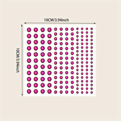 144 Pcs Rose Makeup Face Stickers Rhinestone Decoration