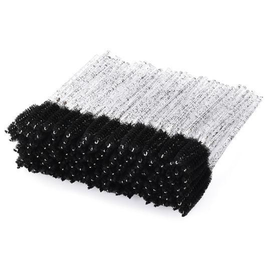 100Pcs Crystal Mascara Wand Eyelash Brush Eyebrow Applicator