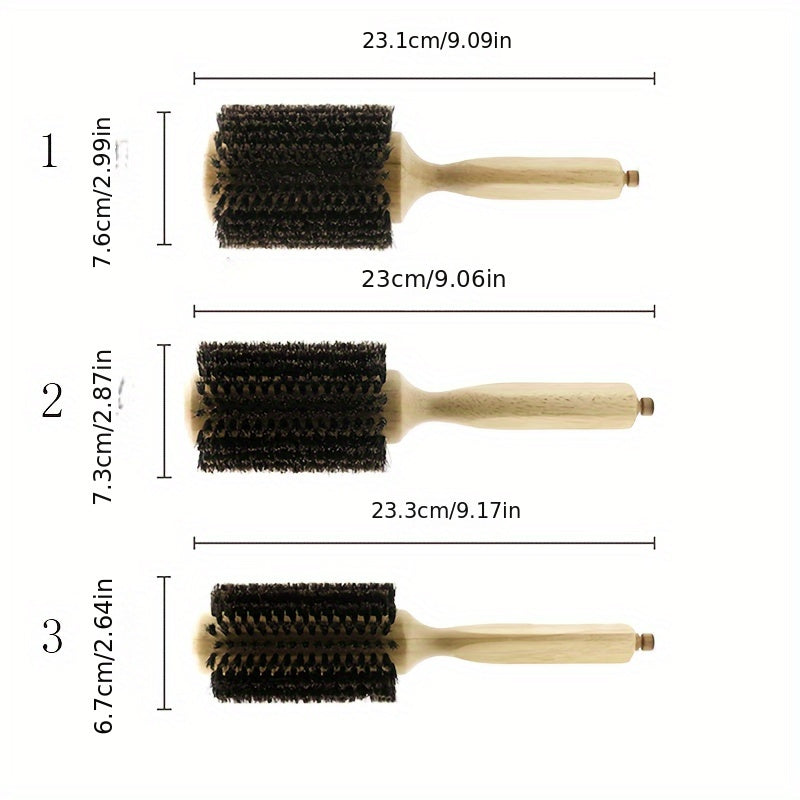 Boar Bristle Roller Comb Inner Buckle Curling Brush