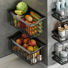 Fruit And Vegetable Basket Wall Mounted Storage Baskets Kitchen Storage