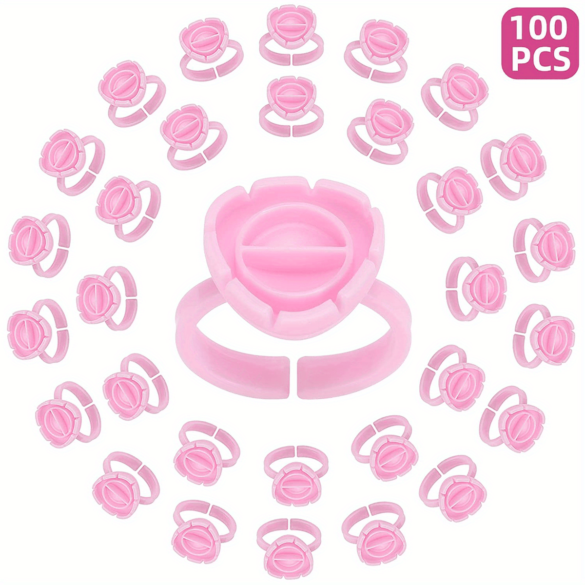 100 pcs Smart Glue Ring Cups for Eyelash Extensions