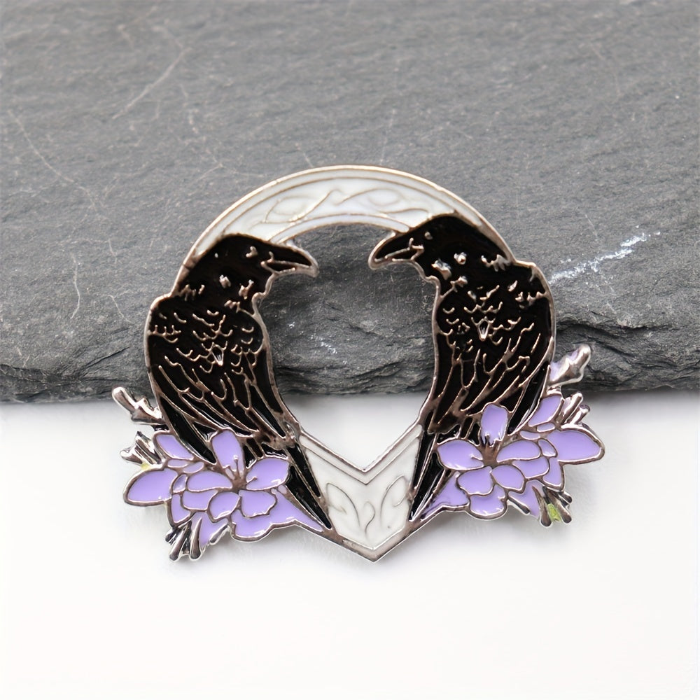 Anime Crow Flower Brooch For Men