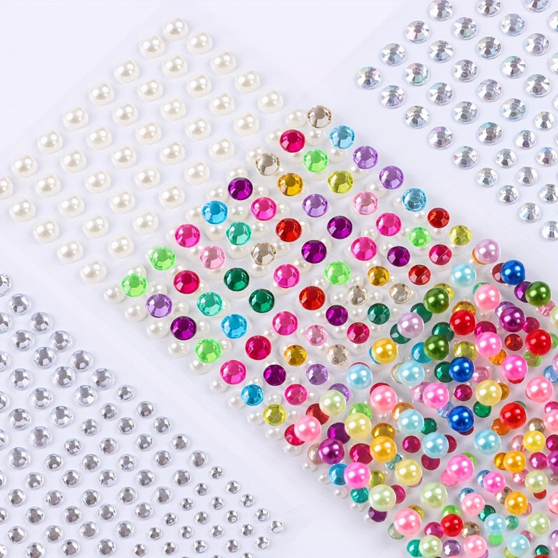2774pcs Self Adhesive Gemstone Stickers Assorted Shapes Mixed Purple Red Yellow