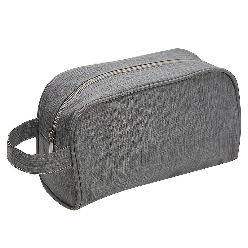 Grey Cosmetic Bag Travel Organizer Wash Bag With Handle