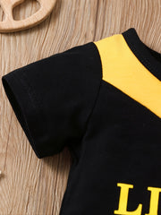 2pcs Baby Boys Casual LIL KING T shirt & Pants Set