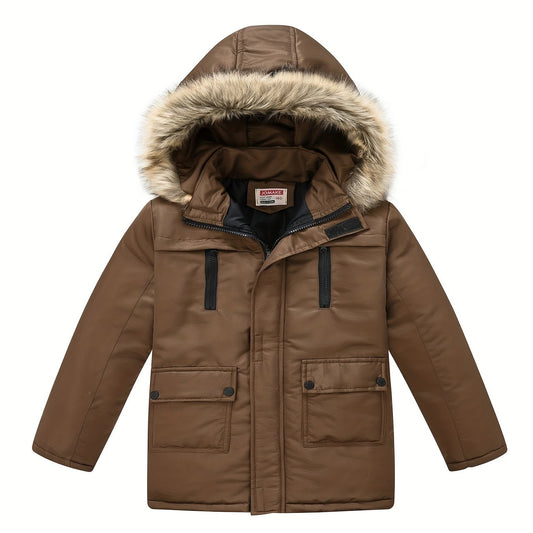 Teen Winter Coat with Detachable Hood, Casual Pockets