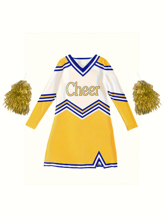 V Neck Cheerleading Dress for Girls