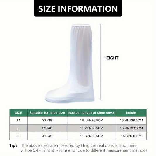 Waterproof Calf High Rain Shoe Cover Non-slip Reusable Thickened