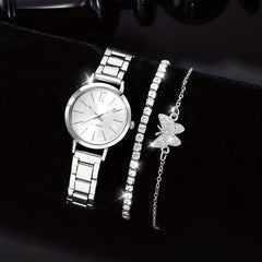 3pcs Small Fresh Digital Alloy Children Quartz Watch