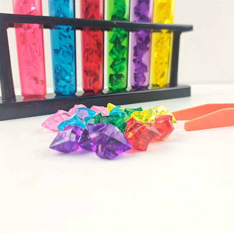 60pcs Gem Clip Sensory Toy Test Tube Clip Beads