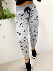  Women's Star Print High Rise Joggers