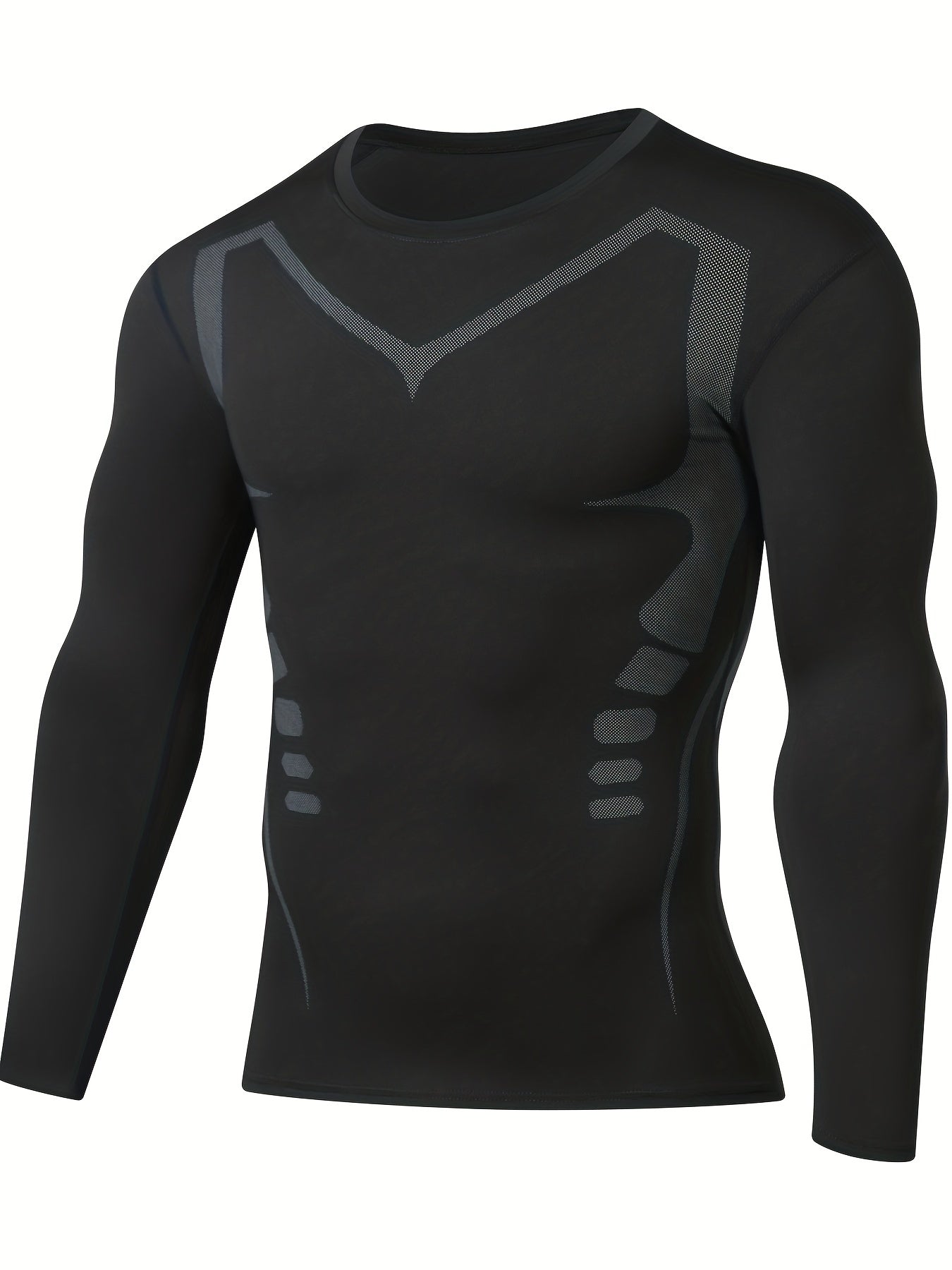 Men's Long Sleeve Compression Base Layer for Outdoor Gym Running
