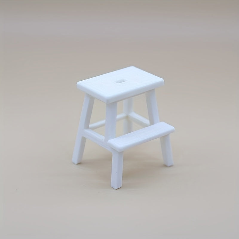 Dollhouse Mini Stool Storage Bench Faux Chair Model DIY Accessories