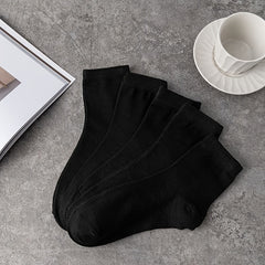 5 Pairs Solid Socks Comfy & Breathable All match Socks Women's Stockings