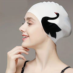 Animal Print Silicone Swimming Hat Elastic Waterproof Swim Pool Ear Protection