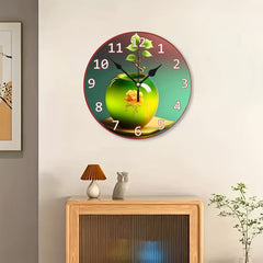 Decorative Round Wall Clock 2D Quartz Silent Desk Clock