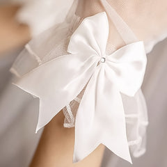 Bridal Wedding Retro Short Mesh Plain Oversleeve Gloves