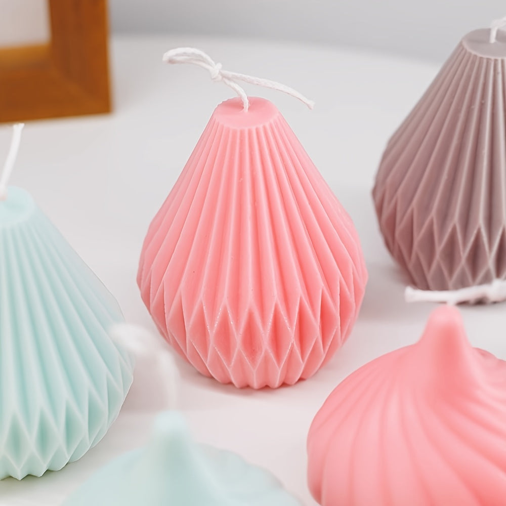 Resin Pear Shape Candle Making Mold Geometric Silicone Plaster Mold