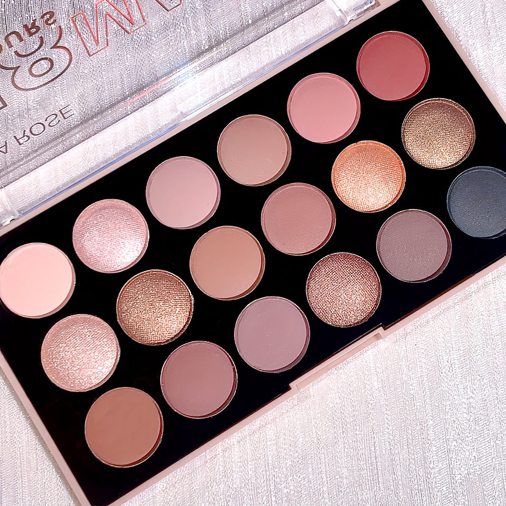 18 Colors Eyeshadow Palette Pearly Shimmer Matte Finish Waterproof Sweat Proof