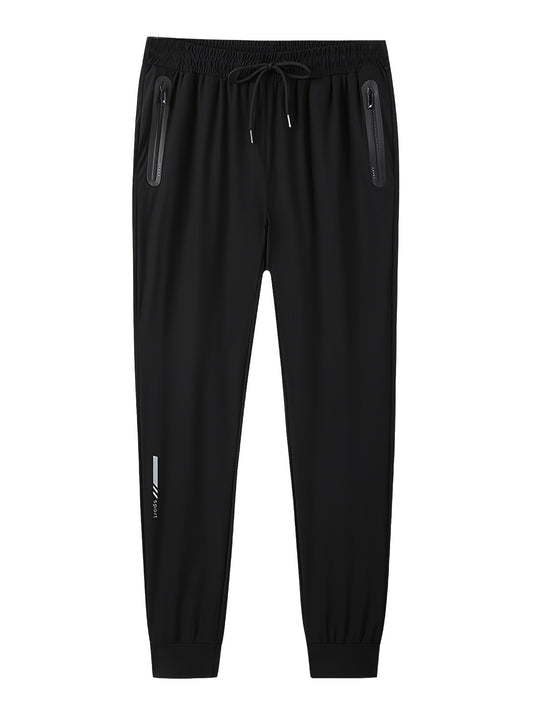 Men's Casual Drawstring Sweatpants with Zipper Pockets