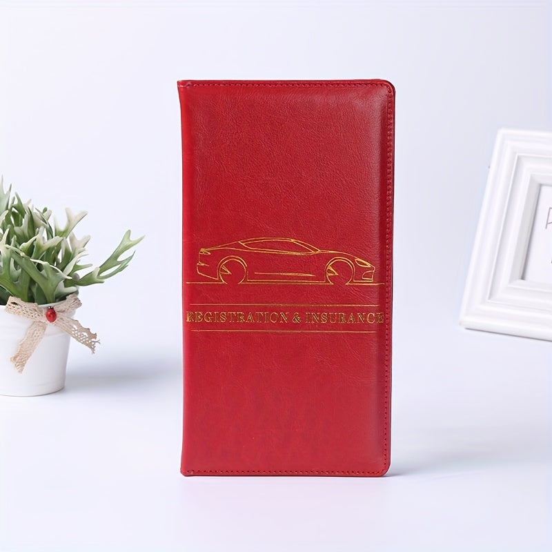 PU Leather Car Insurance Document Holder