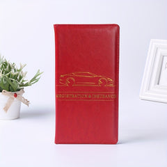 PU Leather Car Insurance Document Holder