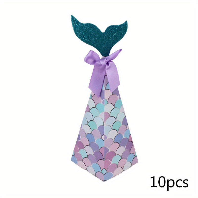 10pcs Mermaid Candy Box Birthday Party Wedding Packaging Box