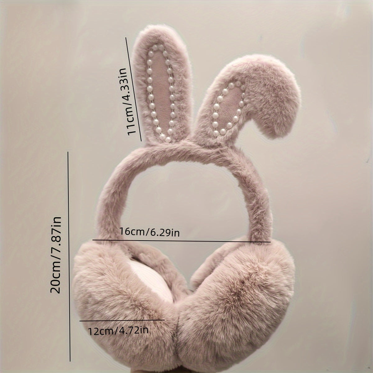 Winter Bunny Ear Warmers Foldable Earmuffs Hand Wash Ladies Accessorie