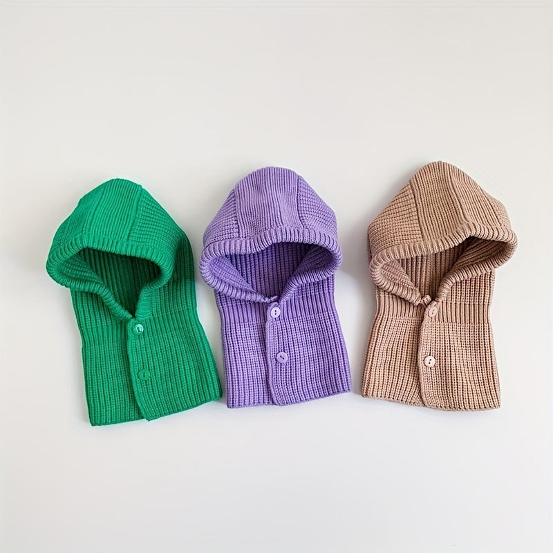 Kids Shawl Cap Head Cap Bib Conjoined Cap