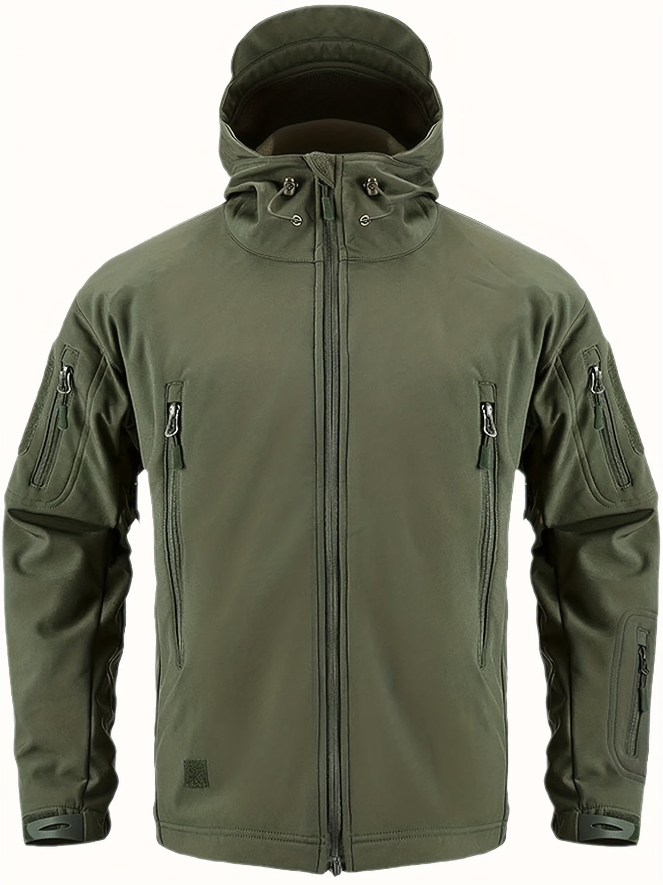 Men's Waterproof Hooded Tactical Jacket Windproof Warm Zip Pocket Jacket