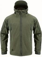 Men's Waterproof Hooded Tactical Jacket Windproof Warm Zip Pocket Jacket