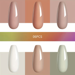 6 Colors Gel Nail Polish Starter Kit Nude Soak Off No Wipe