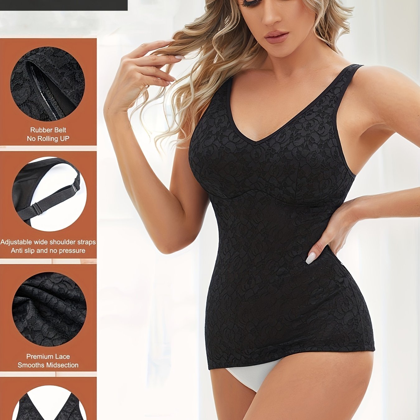 Jacquard Corset Bustier Top Tummy Control V Neck Vest Body Shaper