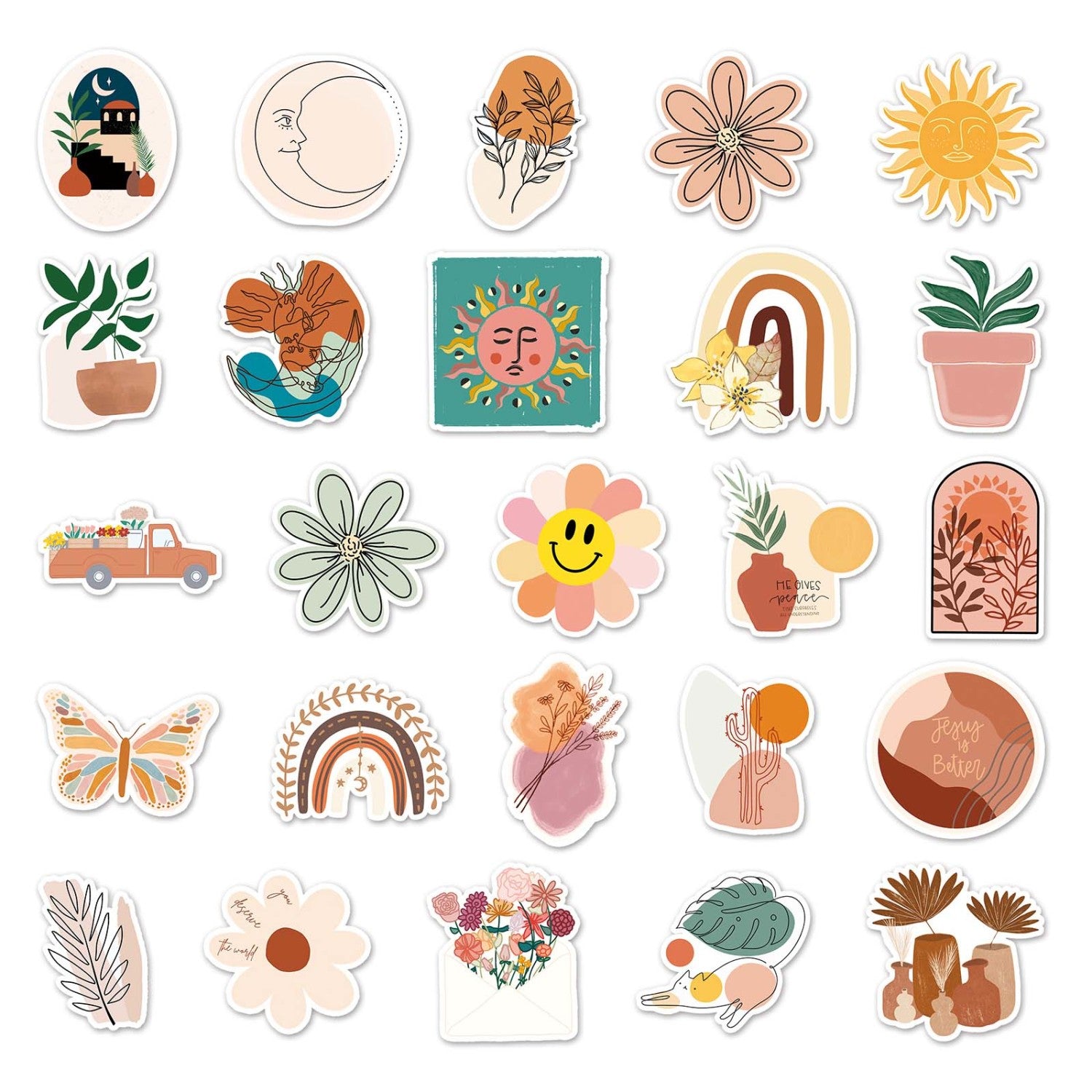 50Pcs Bohemian Style Stickers for Car Laptop Water Bottle