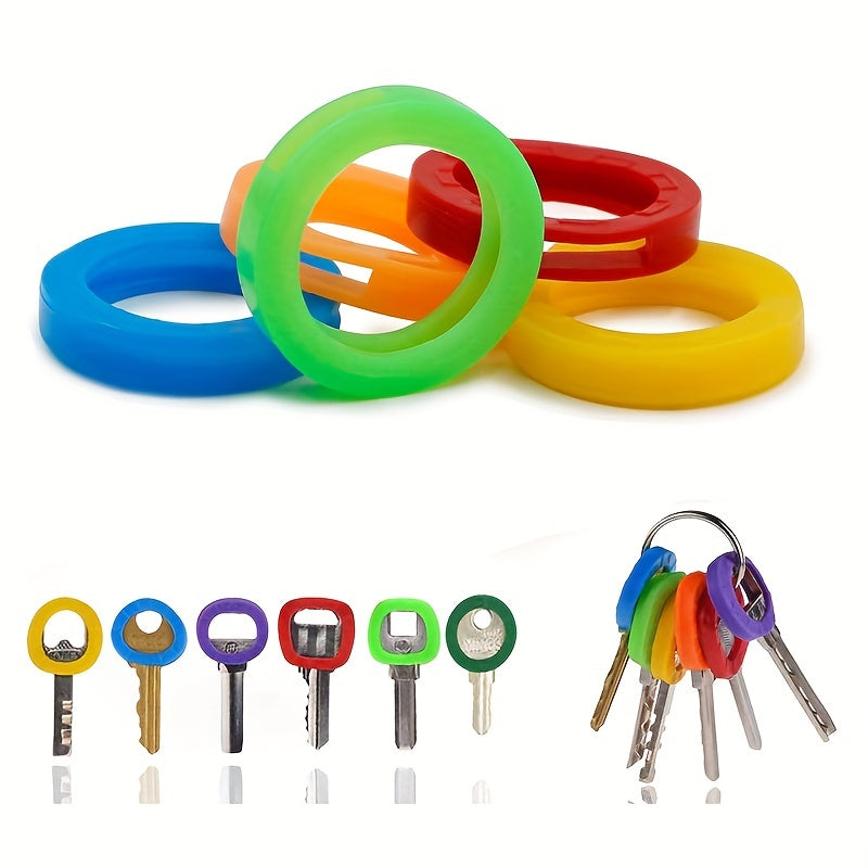 8pcs Soft Rubber Key Cap Cover Identifiers in 8 Assorted Colors