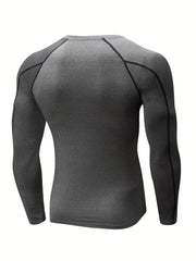 3 Packs Men's Long Sleeve Compression Crew Neck T shirts for Training Running